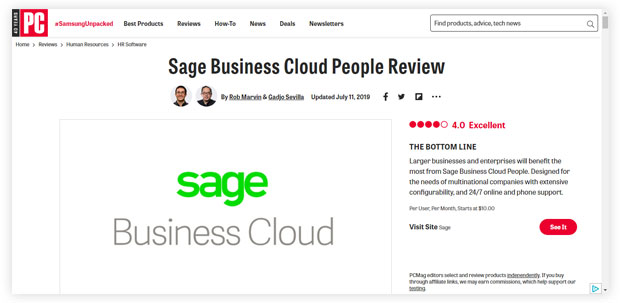 Sage Business Cloud People — Best HR software for Multinational Organizations